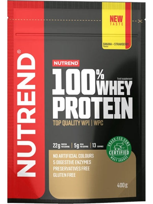 1-100% Whey Protein, Banana + Strawberry - 400 grams 1
