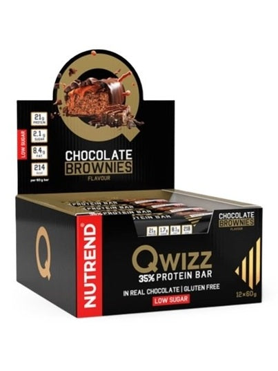 1-Qwizz 35% Protein Bar, Chocolate Brownies - 12 x 60g 1