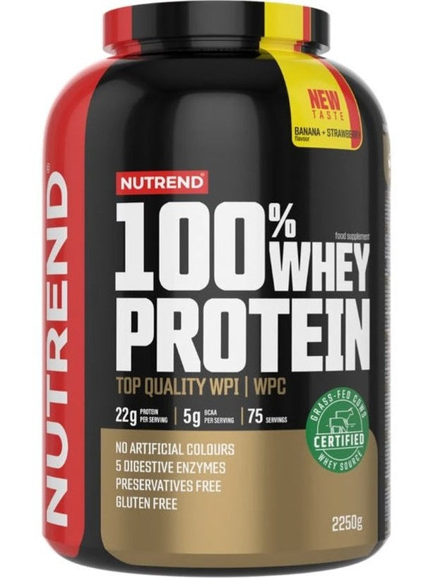 1-100% Whey Protein, Banana + Strawberry - 2250 grams 1