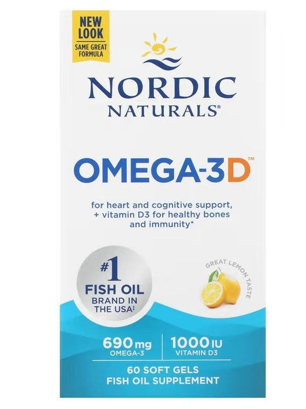 1-Omega-3D, 690mg Lemon - 60 softgels 1