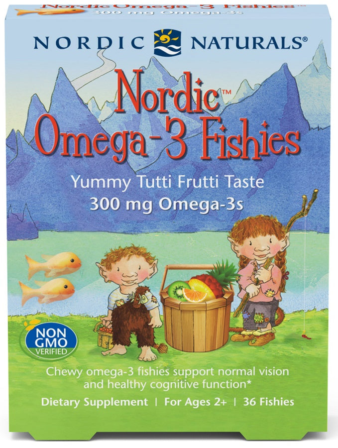 1-Nordic Omega-3 Fishies, 300mg Yummy Tutti Frutti Taste - 36 fishies 1