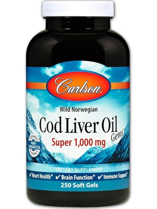 1-Wild Norwegian Cod Liver Oil Gems, 1000mg - 250 softgels 1