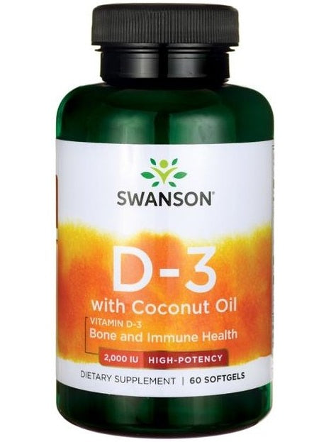 1-Vitamin D-3 with Coconut Oil, 2000 IU - 60 softgels 1