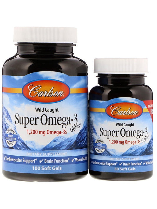 1-Wild Caught Super Omega-3 Gems, 1200mg - 100 + 30 softgels 1
