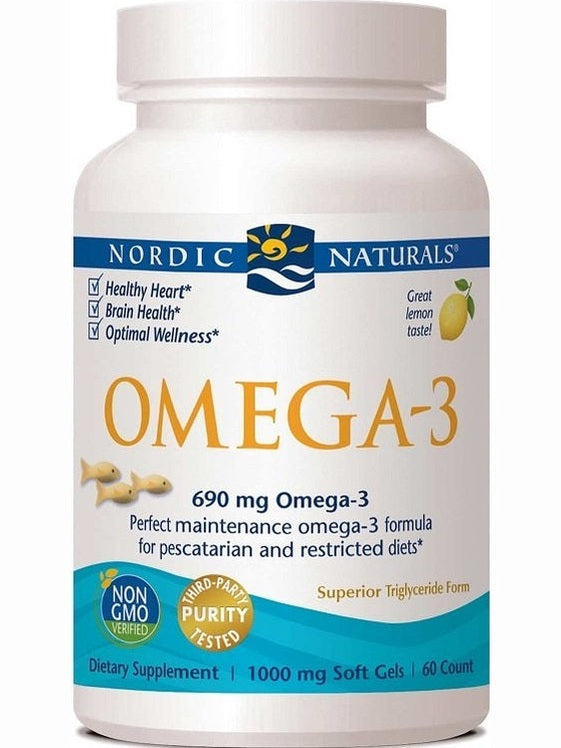 1-Omega-3, 690mg Lemon (Fish Gelatin) - 60 softgels 1
