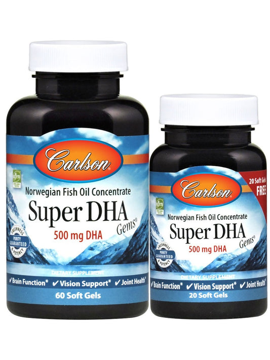 1-Super DHA Gems, 500mg - 60 + 20 softgels 1