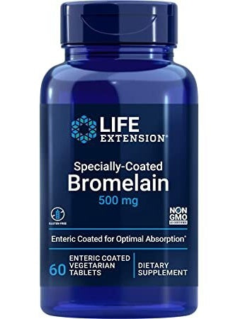 1-Specially-Coated Bromelain, 500mg - 60 enteric coated vegetarian tabs 1