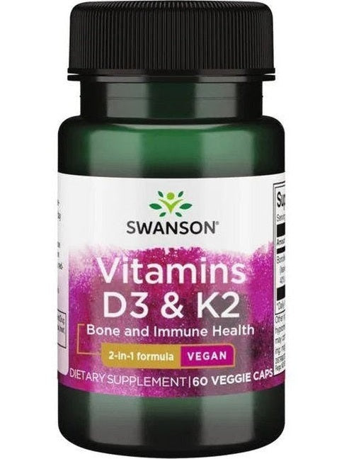 1-Vitamins D3 & K2, 125mcg & 100mcg - 60 vcaps 1