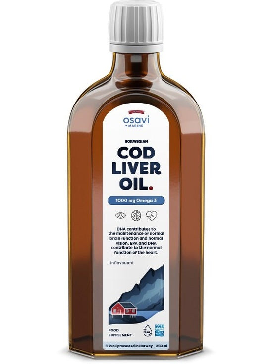 1-Norwegian Cod Liver Oil, 1000mg Omega 3 (Unflavoured) - 250 ml. 1