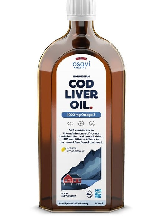 1-Norwegian Cod Liver Oil, 1000mg Omega 3 (Lemon) - 500 ml. 1