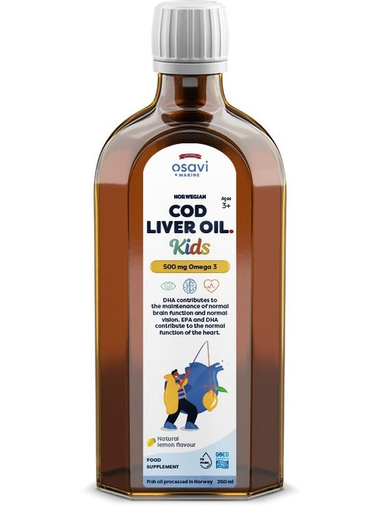 1-Norwegian Cod Liver Oil Kids, 500mg Omega 3 (Lemon) - 250 ml. 1