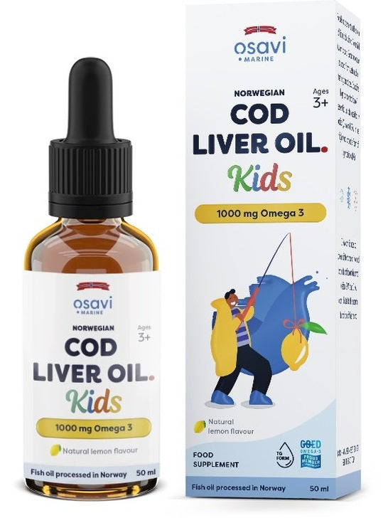 1-Norwegian Cod Liver Oil Kids, 1000mg Omega 3 (Lemon) - 50 ml. 1