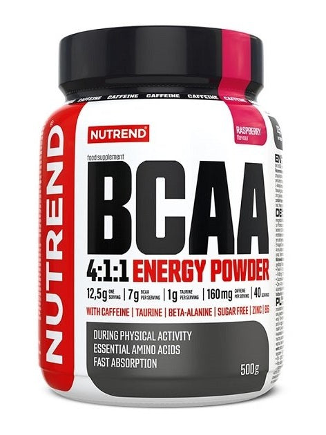1-BCAA 4:1:1 Energy Powder, Raspberry - 500 grams 1