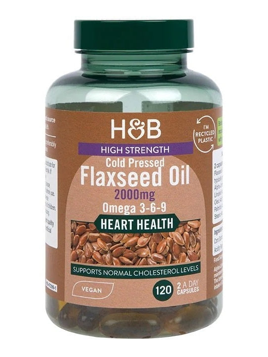 1-High Strength Cold Pressed Flaxseed Oil, 2000mg - 120 vcaps 1