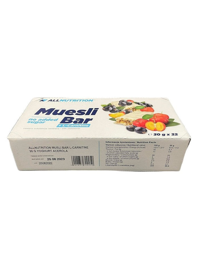 1-Muesli Bar + L-Carnitine, Yoghurt & Acerola - 32 bars 1