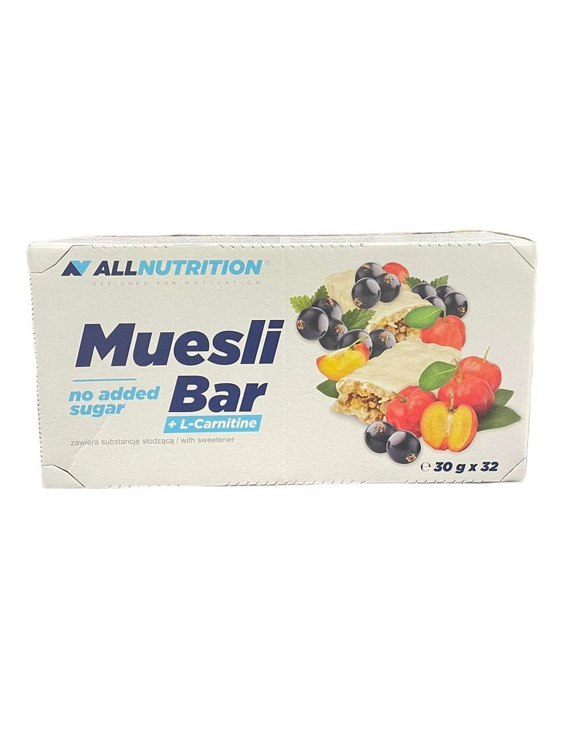 1-Muesli Bar + L-Carnitine, Yoghurt & Blackcurrant - 32 bars 1