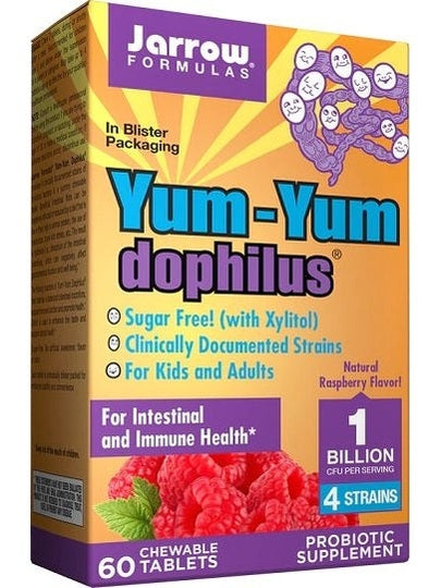 1-Yum-Yum Dophilus, 1 Billion CFU (Raspberry) - 60 chewable tabs 1