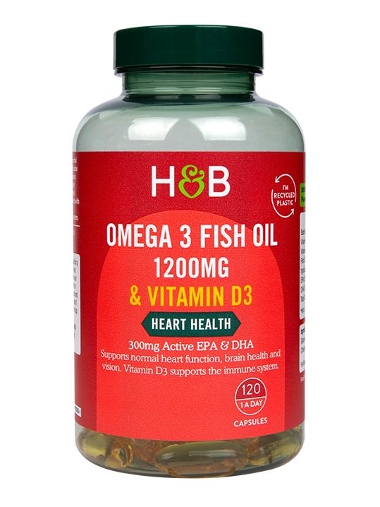 1-Omega 3 Fish Oil 1200mg & Vitamin D3 - 120 caps 1