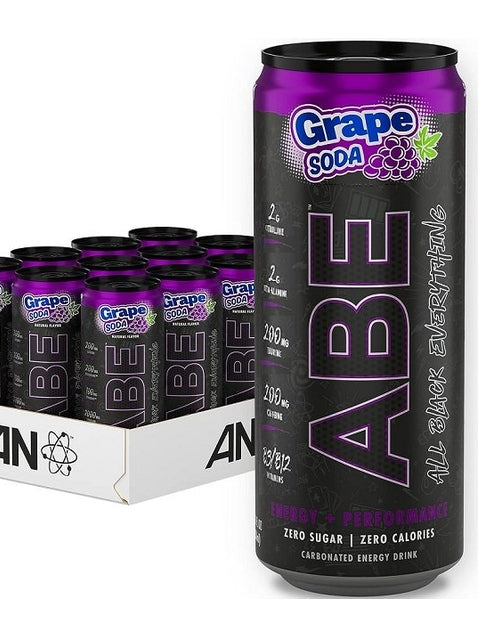 1-ABE Energy + Performance Cans, Grape Soda - 12 x 330 ml. 1