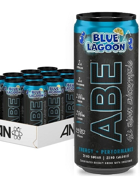 1-ABE Energy + Performance Cans, Blue Lagoon - 12 x 330 ml. 1