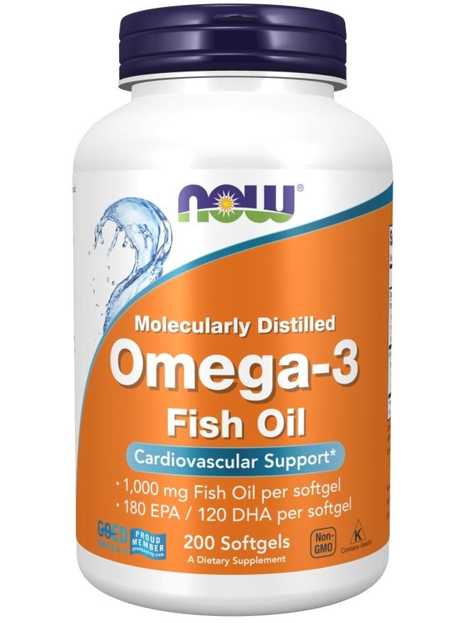 1-Omega-3 Fish Oil, Molecularly Distilled - 200 softgels 1