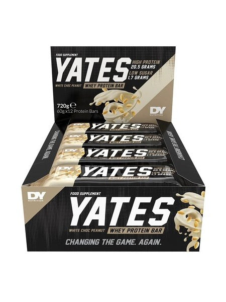 1-Yates Protein Bar, White Chocolate Peanut - 12 x 60g 1