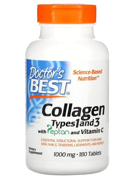 1-Collagen Types 1 and 3 with Peptan and Vitamin C, 1000mg - 180 tablets 1