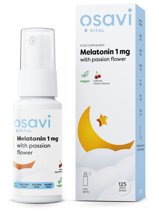 1-Melatonin with Passion Flower Oral Spray, 1mg (Cherry) - 25 ml. 1