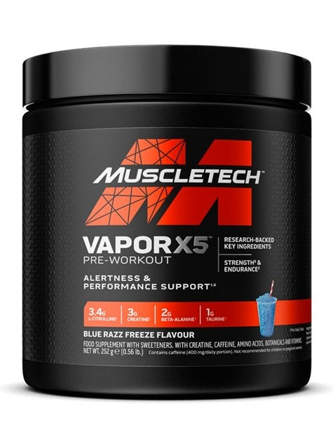 1-Vapor X5 Pre-Workout, Blue Razz Freeze - 252 grams 1