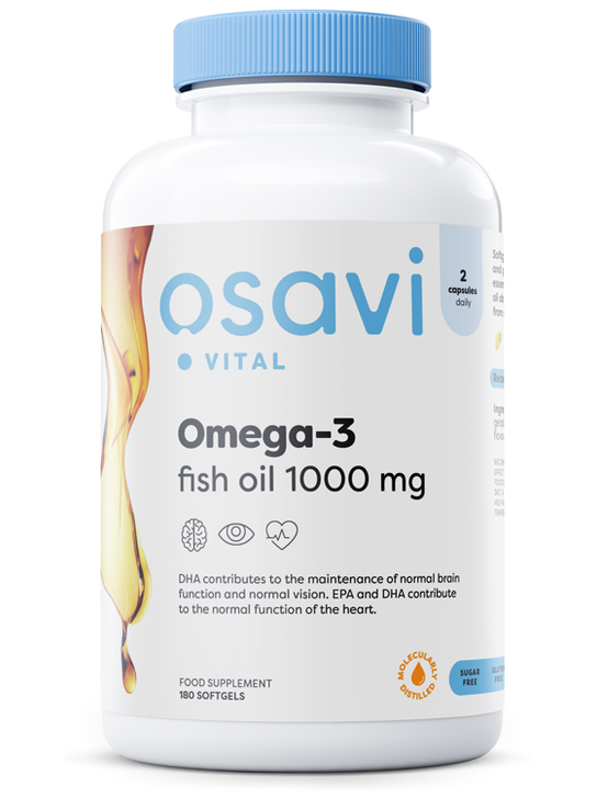 1-Omega-3 Fish Oil Molecularly Distilled, 1000mg (Lemon) - 180 softgels 1