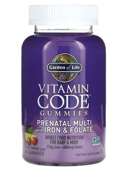 1-Vitamin Code Prenatal Multi with Iron & Folate Gummies, Cherry Lemonade - 90 gummies 1