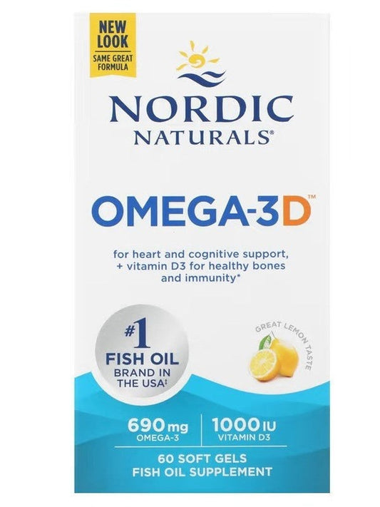 1-Omega-3D, 690mg Lemon - 60 softgels 1