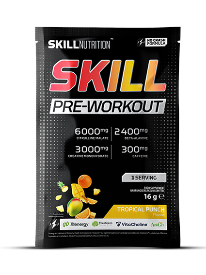 1-Skill Pre-Workout, Tropical Punch - 16 grams (1 serving) 1