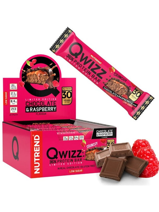 1-Qwizz 35% Protein Bar, Chocolate Raspberry - 12 x 60g 1