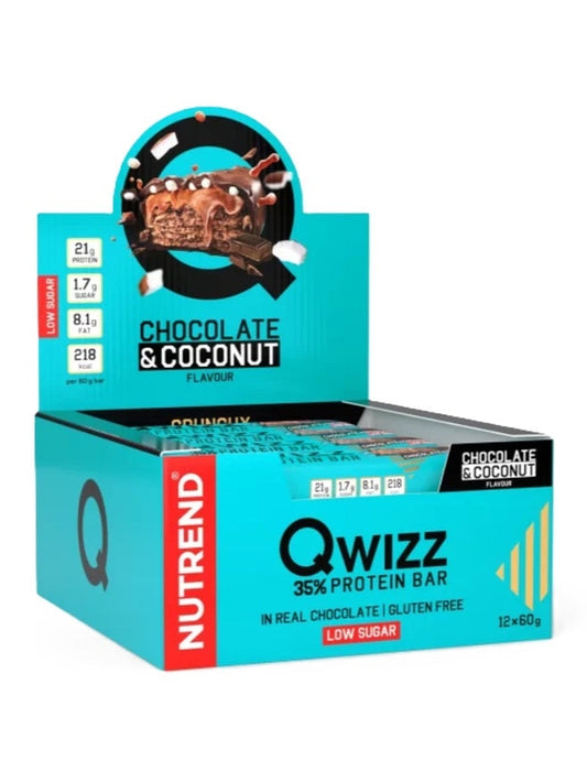 1-Qwizz 35% Protein Bar, Chocolate & Coconut - 12 x 60g 1