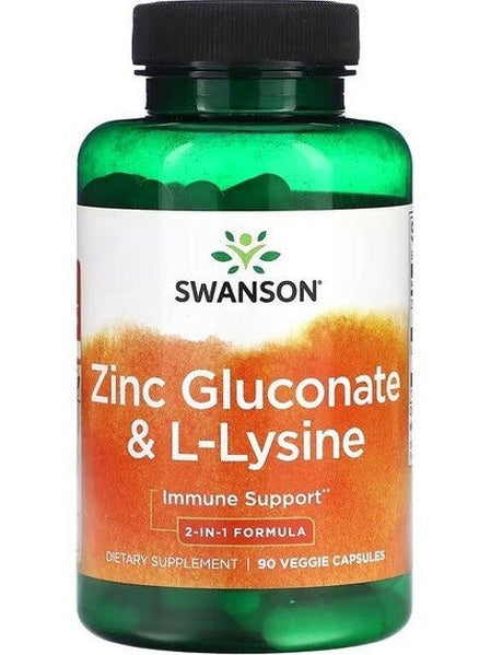 1-Zinc Gluconate & L-Lysine - 90 vcaps 1
