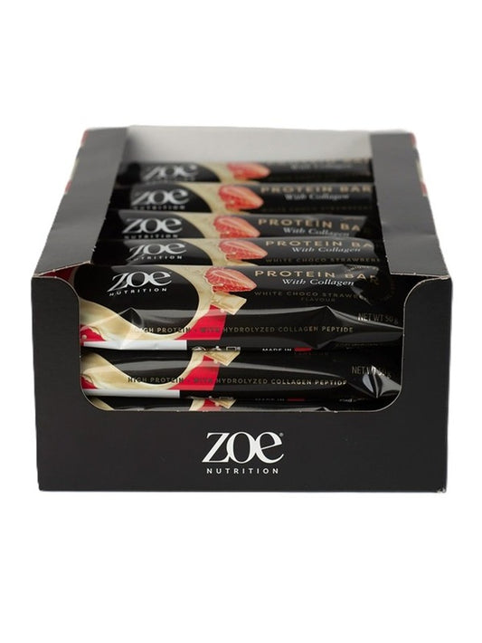 1-Protein Bar with Collagen, White Choco Strawberry - 20 x 50g 1