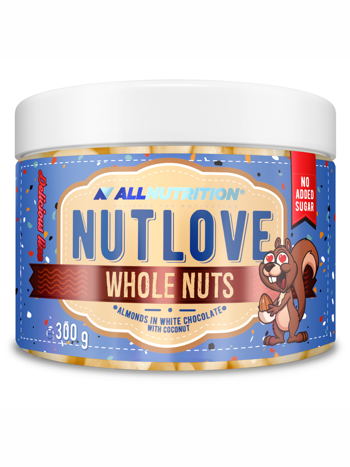 1-Nutlove Whole Nuts, Almonds in White Chocolate & Coconut - 300 grams 1