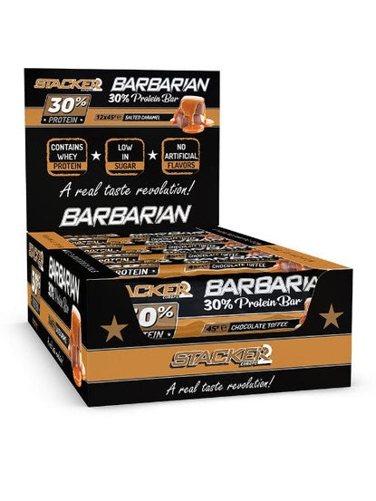 1-Barbarian 30% Protein Bar, Chocolate Toffee - 12 x 45g 1