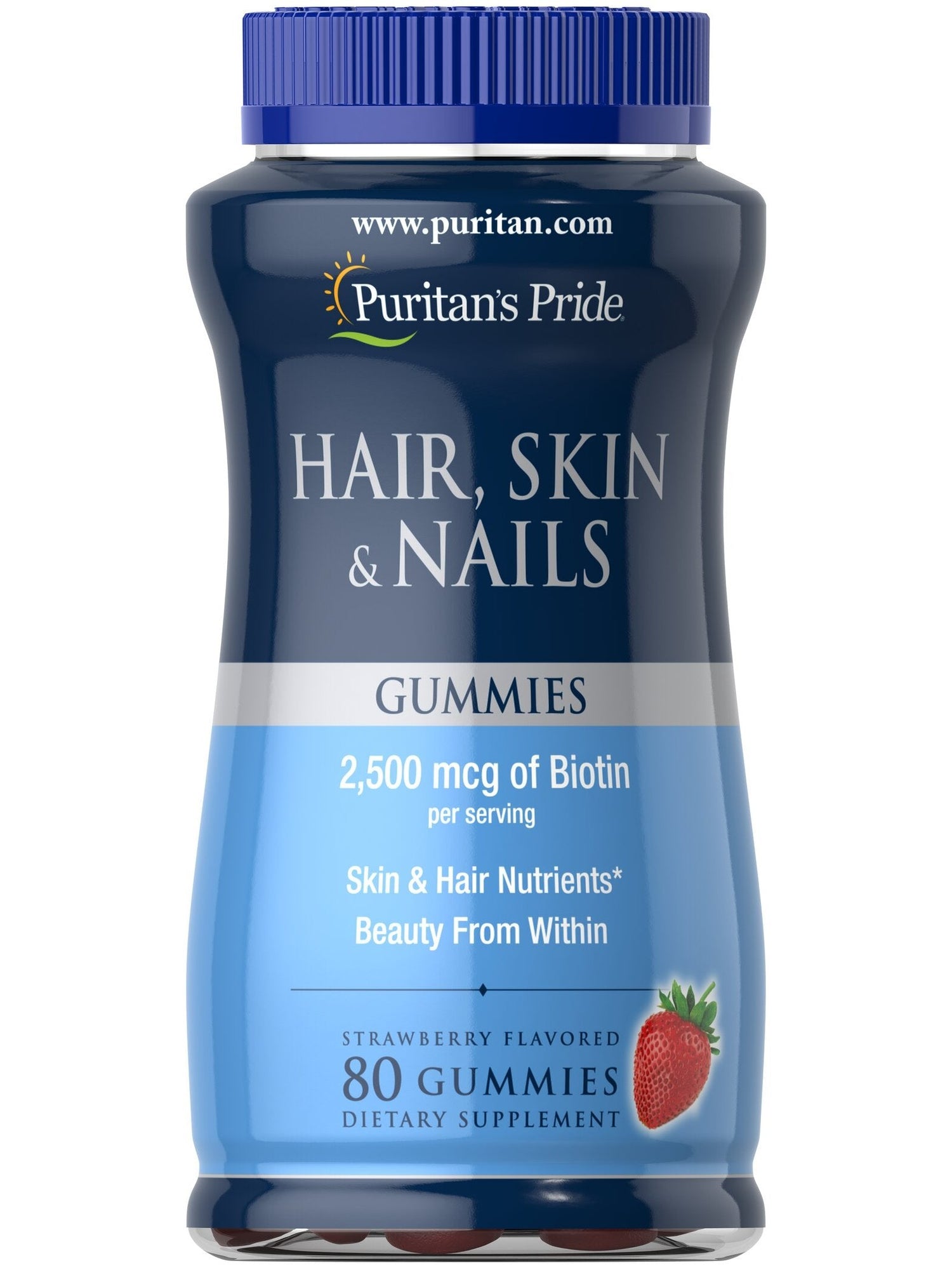 1-Hair, Skin & Nails, Strawberry - 80 gummies 1
