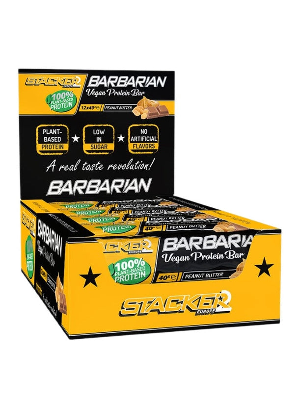 1-Barbarian Vegan Protein Bar, Peanut Butter - 12 x 40g 1