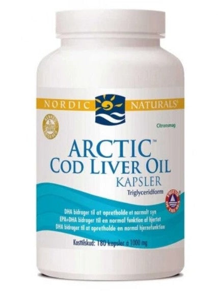 1-(Danish Label) Arctic Cod Liver Oil Caps, 750mg Lemon - 180 softgels 1