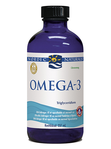 1-(Danish Label) Omega-3 Fiskeolie, 1560mg Lemon - 237 ml. 1