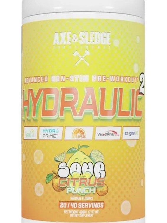 1-Hydraulic V2 Non-Stim Pre-Workout, Sour Citrus Punch (EAN 810164580139) - 498 grams 1