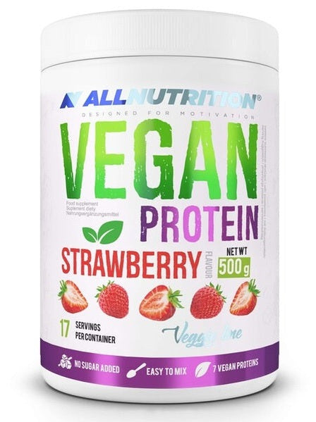 1-Vegan Protein, Strawberry - 500 grams 1