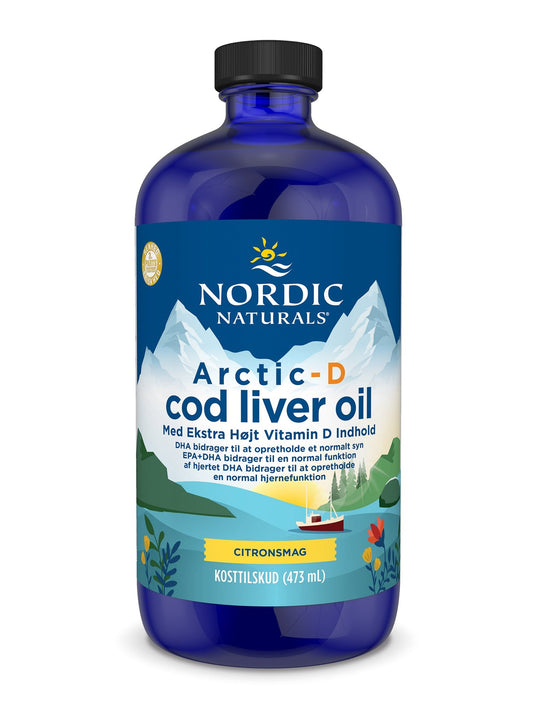 1-(Danish Label) Arctic-D Cod Liver Oil, Lemon - 473 ml. 1