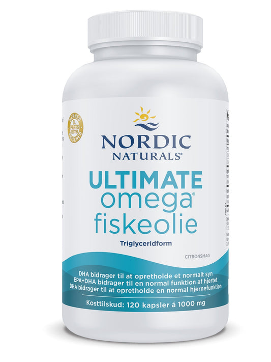 1-(Danish Label) Ultimate Omega Fiskeolie, 1280mg Lemon - 120 softgels 1