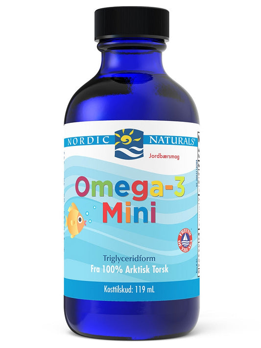 1-(Danish Label) Omega-3 Mini, 530mg Strawberry - 119 ml. 1