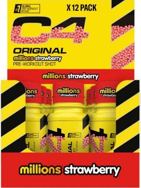 1-C4 Original Pre-Workout Shot, Millions Strawberry - 12 x 60 ml. 1