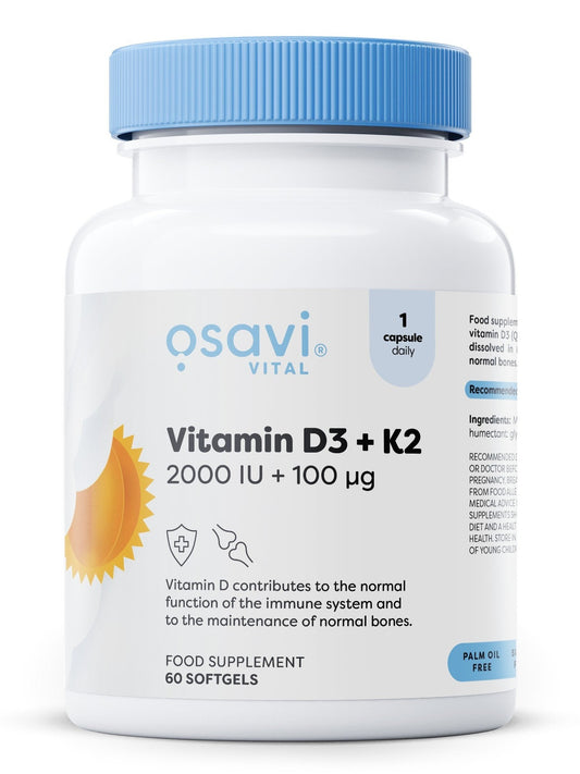 1-Vitamin D3 + K2, 2000IU + 100mcg - 60 softgels 1